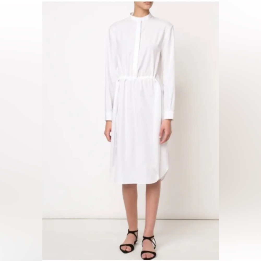 Cedric Charlier *Blue Tie Waist Cotton Shirt Dress Dress Size 8